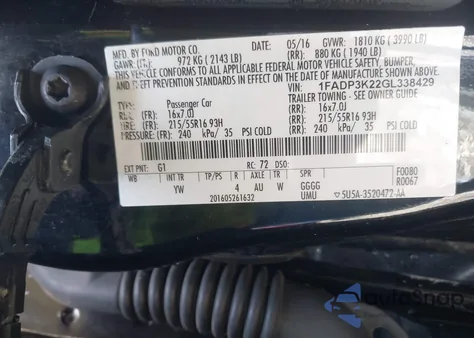 2016 Ford Focus Se из США, поврежденный, VIN 1FADP3K22GL338429